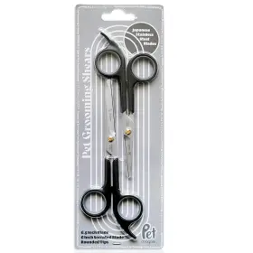 Pet0000101b Pet Magasin Japanese Stainless Steel Grooming Scissors 2 For Large Black
