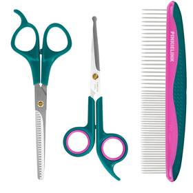 Pinkielink Qs-a9il-gbuc Professional Pet Grooming Kit Stainless Steel Dog And Cat Shears With
