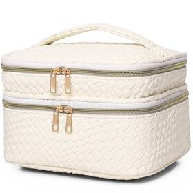 Pinkmik Sy24-001 Travel Makeup Bag For Women Double Layer Cosmetic With Jewelry Or