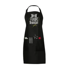 Plum Hill 045933096485 That Hair Though Apron For Salon Stylists Hairdressers And Barbers Blac