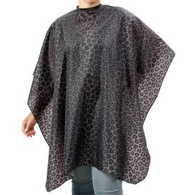 Plum Hill 850042945094 Waterproof Black Leopard Hairdresser Cape - Hair Cutting And Shampoo Wit
