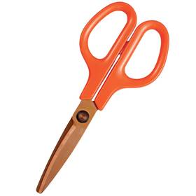 Plus 34554 Fit Cut Curve Titanium Scissors With Micro-serrated Blade Orange