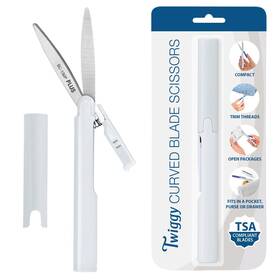 Plus 34609 Pen Style Compact Twiggy Scissors With Cover White 1-pack