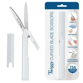 34609 Plus Pen Style Compact Twiggy Scissors With Cover White 1-pack