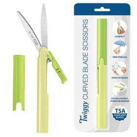 Plus 850008423185 Pen Style Non-stick Compact Tsa Twiggy Scissors With Cover Green 1-pack