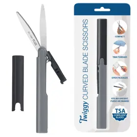 Sc-130p Plus 850008423222 Pen Style Compact Tsa Twiggy Scissors With Cover Charcoal 1-pack