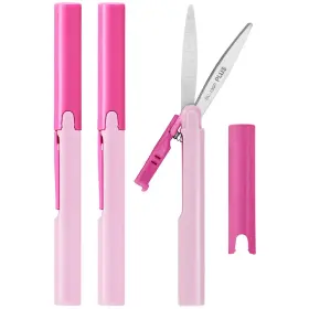 Sc-130p Plus 850008423345 Pen Style Compact Twiggy Scissors With Cover 3-pack Pink Rose