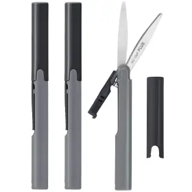 Sc-130p Plus 850008423406 Pen Style Compact Twiggy Scissors With Cover 3-pack Charcoal