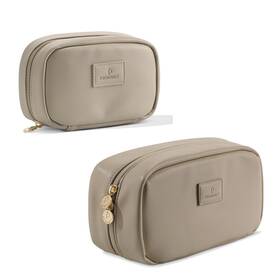Pocmimut 635405714445 Makeup Bag 2 Pack Open Flat Small Pouch With Large Cosmetic B