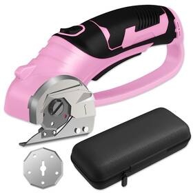 Pratuor Pjd-02p Cordless Electric Scissors - 4v Rechargeable Rotary Cutter With Safety Lock &