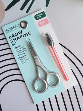 Precision Beauty 769898770739 - Brow Shaping Set Stainless Steel Scissors And Spoolie