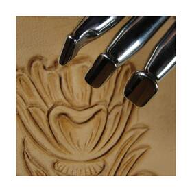 Pro Leather Carvers 642108480256 Stainless Steel Barry King - 3-piece Smooth Extra Steep Angle Beveler Set Le