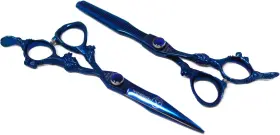 Professional 313027986982 Pro Blue Dragon Handle Hair Cutting Sharp Barber Scissors And Thinning Shears Li