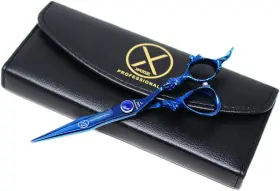 Professional 313045538576 Pro Blue Dragon Hair Cutting Sharp Barber Scissors 7 Inch Light Weight German Made S