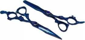 Professional 744760000084 Pro Blue Dragon Handle Hair Cutting Sharp Barber Scissors And Thinning Shears Li