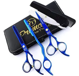 11-4635 Promax Barber Hair Cutting Shears 5 Pcs Set- Made Of Japanese Blue Titanium Stainles