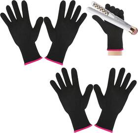 Ptwola C3kcmzq1u 2 Pair Heat Resistant Gloves For Hair Styling Professional Hot Hand Black