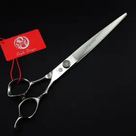 Purple 737420550036 8/9 Inch Professional Pet Cat Dog Grooming Shear Straight/curved Scissors For