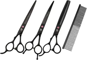 4334802941 Purple Dragon 7.0 Inch Left Handed Dog Grooming Hair Cutting 7 Black