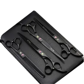 Purple Dragon 722970087859 8.0 Inch Black Professional Pet Grooming Scissors Dog Straight