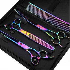 Purple Dragon 722970088092 8 Inch 3 In 1 Professional Pet Grooming Thinning Scissors - Upw