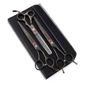 Purple Dragon 737420550753 7.0 Inch Rhinestone Decoration 3pcs Pet Grooming Scissors Dog H