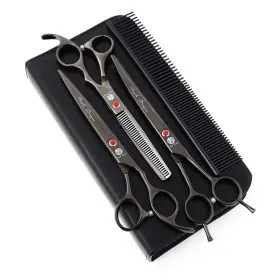 Purple Dragon 737420550753 7.0 Inch Rhinestone Decoration 3pcs Pet Grooming Scissors Dog H