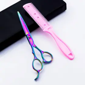 Qa-t5x9-9brt Purple Dragon 6.0 Inch Multicolor Left Handed Hair Cutting Scissors Set With Multifunctiona Qa-t5x9-9brt Purple Dragon 6.0 Inch Multicolor Left Handed Hair Cutting Scissors Set With Multifunctiona