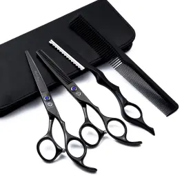 V8-mat4-wh6g Purple Dragon 6.0 Inch Black Hair Cutting Scissors Set With Razor Leather Case Barbe V8-mat4-wh6g Purple Dragon 6.0 Inch Black Hair Cutting Scissors Set With Razor Leather Case Barbe