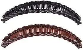 Pxiryanlow 792483572876 2pack One Black And Brown Tort Banana Clips Fish Combs Tool Vintage