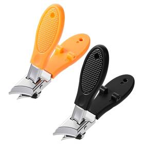 Qianyu 695018 1 Slanted 2pcs Wide Jaw Opening Toenail Clippers Anti-splash Slanted Nail Clipper Slant