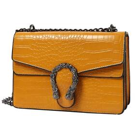 Qqzj 702214081324 Snake Print Chain Purse For Women Pu Leather Shoulder Bag With Zipper C