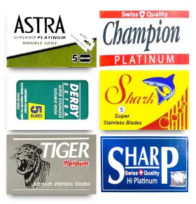 Razor Blades Club 901686515372 Astra-derby-shark-tiger-sharp Double Edge Sampler 30