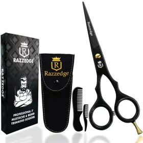 Razzedge 728204080115 5 Inch Professional Mustache And Beard Scissors With 1 Comb Trav