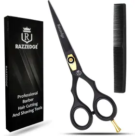 Razz-egr-4692 Razzedge 6 Inch Professional Mustache And Beard Scissors Stainless Steel B