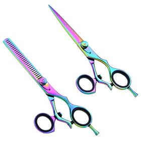 Regale Barber Supply 780518411009 Professional Rainbow Swivel Thumb Shear Set