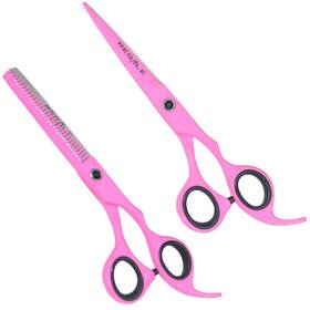 Regale Barber Supply Rbs10114 Professional Pink Hair Cutting And Thinning Shear Set 6.5 Inch Japanese Steel