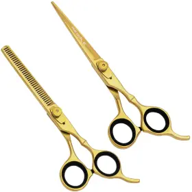 Rbs10116 Regale Barber Supply 7 Inch Professional Titanium Gold Hair Cutting And Thinning Shear Set Rbs10116 Regale Barber Supply 7 Inch Professional Titanium Gold Hair Cutting And Thinning Shear Set