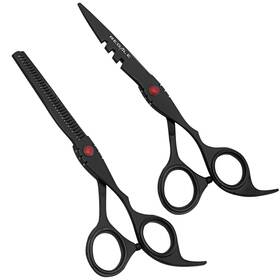 Regale Barber Supply Rbs10117 6.5 Inch Titanium Black Professional Hair Cutting And Thinning Shear Set Japane