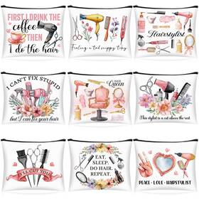 Reginary Eo-reginary-2786 9 Pcs Hairstylist Gifts Hairdresser Makeup Bag Hair Stylist Cosmetol