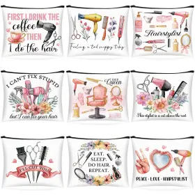 Eo-reginary-2786 Reginary 9 Pcs Hairstylist Gifts Hairdresser Makeup Bag Hair Stylist Cosmetol