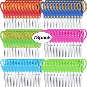 Eo-reginary-494 Reginary 78 Pcs Kids Scissors Bulk 5 Inch Student Children Blunt Tip Safety S
