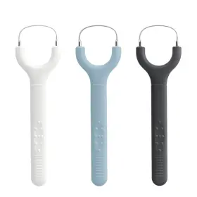 Hc005 Rikkuse 3-pack Colorful Tongue Scraper For Adults Stainless Steel Metal Brus