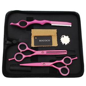 Rococo 747880000972 Professional 5.5 Inch Pink Salon Hair Cutting Scissors And Thinni