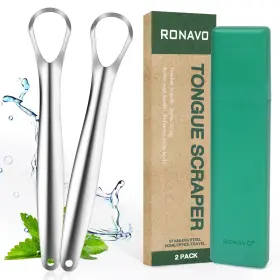 Ronavo 739210965709 Tongue Scraper For Kids And Adults Cleaner Small Mouth Figh