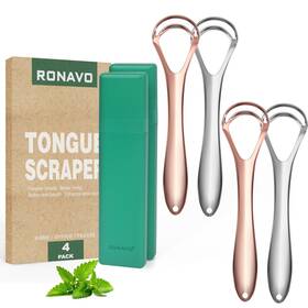 Ronavo Stkg4 Tongue Scraper For Adults 4 Pc New 2023 Tounge Dual Scrap Inch