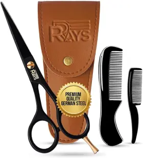 Rbs-1 Rrays 5ftft Beard Scissors For Men- German Mustache With Berad And Comb