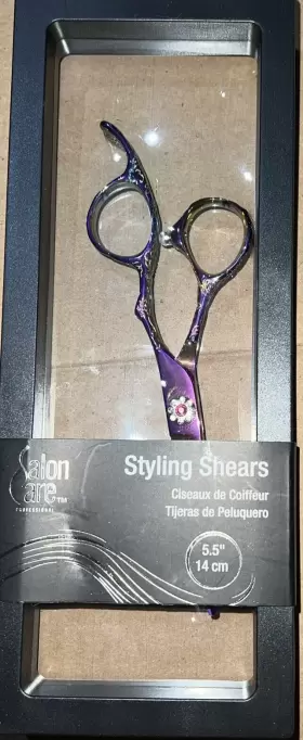 292137 Salon Care New Rainbow Carved Styling Shears 5.5 Inch