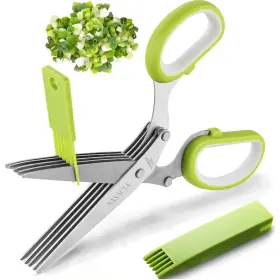 Sasacia 728488113189 2023 Updated Herb Scissors Set - With 5 Blades And Cover Cool
