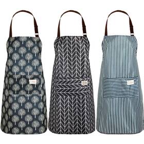Satinior Satinior-aprons-01199 3 Pieces Adjustable Bib Apron With Pockets Women Waterproof Cooking